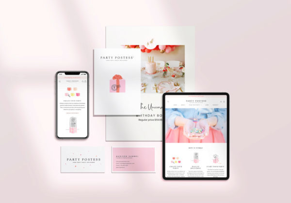 Party Postess Brand Identity and Shopify site