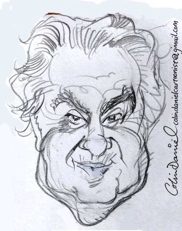 Albert R Broccoli 'Cubby' caricature