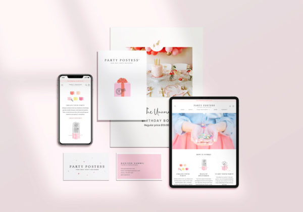 Brand Identity and Shopify website for Party Postess