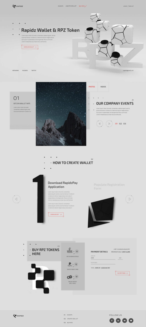 UX/UI Design for cryptocurrency website