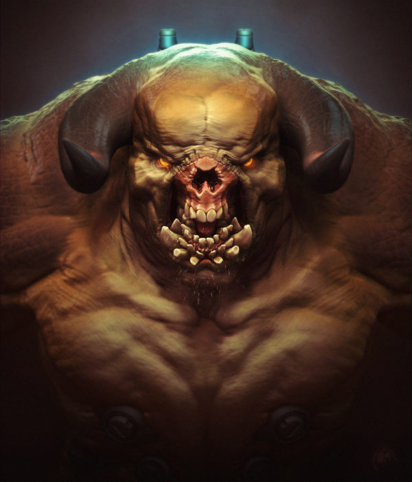 DOOM Hellknight fan-art redesign (highpoly complete)